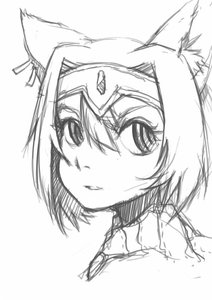 Rating: Safe Score: 0 Tags: animal_ears cat_ears felicette first_rule monochrome pony_(artist) short_hair simple_background sketch User: (automatic)nanodesu