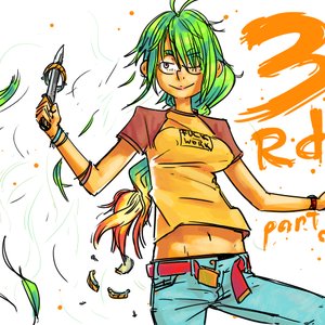 Rating: Safe Score: 0 Tags: belt bomb-chan bomb-kun_(artist) braid denim glasses green_hair knife long_hair shirt t-shirt User: (automatic)nanodesu
