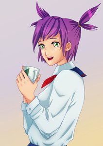 Rating: Safe Score: 0 Tags: cup green_eyes has_child_posts purple_hair shirt twintails unyl-chan wakaba_mark User: (automatic)nanodesu