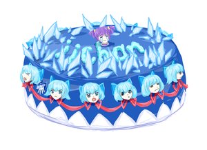 Rating: Safe Score: 0 Tags: blue_eyes blue_hair bow cake cirno food iichan purple_hair short_hair simple_background tears touhou twintails unyl-chan User: (automatic)nanodesu