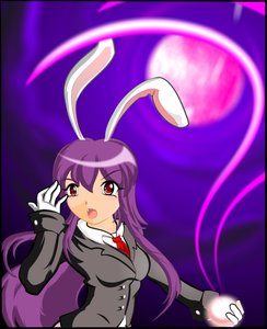 Rating: Safe Score: 0 Tags: animal_ears bunny_ears co_(artist) fang full_moon gloves jacket long_hair magic moon necktie outdoors purple_hair red_eyes reisen_udongein_inaba sky touhou User: (automatic)nanodesu