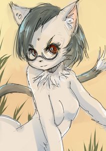 Rating: Safe Score: 0 Tags: 1girl animal_ears black_hair brown_eyes cat_ears furry glasses nude pony_(artist) short_hair solo tail User: (automatic)nanodesu