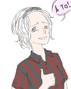 Rating: Safe Score: 0 Tags: a_to grey_eyes macro /o/ oekaki parody short_hair simple_background sketch striped thumbs_up User: (automatic)nanodesu