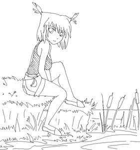 Rating: Safe Score: 0 Tags: monochrome outdoors shorts sitting sketch striped top twintails unyl-chan User: (automatic)nanodesu