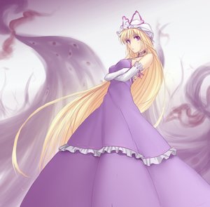 Rating: Safe Score: 2 Tags: blonde_hair crossed_arms dress elbow_gloves gloves hat hater_(artist) long_hair purple_eyes /to/ touhou yakumo_yukari User: (automatic)Anonymous