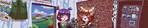 Rating: Safe Score: 0 Tags: 2girls animal_ears b-fractal_(artist) bow braid brown_hair carpet cat_ears green_eyes long_hair purple_hair room twintails unyl-chan uvao-chan window yellow_eyes User: (automatic)Anonymous