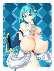 Rating: Explicit Score: 0 Tags: blue_eyes blue_hair breasts gloves large_breasts mahou_shoujo_madoka_magica miki_sayaka nipples no_bra oxykoma_(artist) short_hair sword weapon User: (automatic)Anonymous
