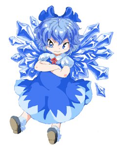 Rating: Safe Score: 0 Tags: blue_eyes blue_hair bow cirno crossed_arms curly_hair dress /o/ oekaki short_hair touhou wings User: (automatic)nanodesu