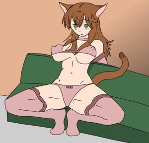 Rating: Safe Score: 0 Tags: animal_ears bra breasts brown_hair cat_ears green_eyes long_hair monochrome panties simple_background sitting sketch tail thighhighs underwear User: (automatic)nanodesu