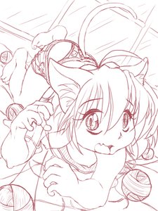 Rating: Explicit Score: 0 Tags: /an/ animal_ears breasts cat_ears fang monochrome panties perspective sketch tail User: (automatic)Anonymous
