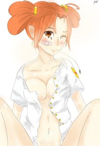 Rating: Explicit Score: 0 Tags: bandaid blush breasts dvach-tan eroge mouth_hold no_bra open_clothes orange_eyes orange_hair shirt spread_legs twintails wink User: (automatic)Anonymous