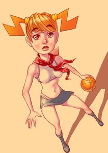 Rating: Safe Score: 0 Tags: ball basketball blush boots breasts crop_top dvach-tan highres lips miniskirt necktie orange_hair panties perspective pioneer pioneer_tie red_eyes simple_background sketch-kun_(artist) skirt /tan/ top twintails User: (automatic)nanodesu