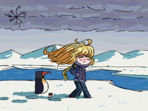 Rating: Safe Score: 0 Tags: b-fractal_(artist) bird blonde_hair chibi excavator-chan long_hair outdoors parrot snow winter User: (automatic)Anonymous