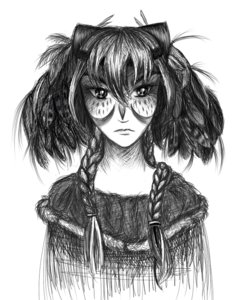 Rating: Safe Score: 0 Tags: braid feather monochrome owl possible_duplicate simple_background twin_braids User: (automatic)nanodesu