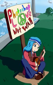 Rating: Safe Score: 0 Tags: alternate_costume blue_eyes blue_hair cigarette cirno glasses guitar hippie instrument long_hair smoking touhou User: (automatic)Anonymous