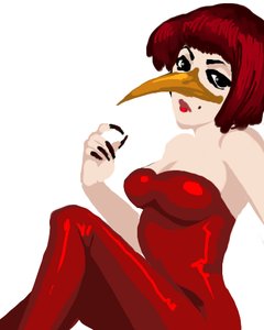Rating: Safe Score: 0 Tags: beak bodysuit claws lips mole /o/ oekaki om-tan personification red_hair short_hair winged_doom User: (automatic)timewaitsfornoone