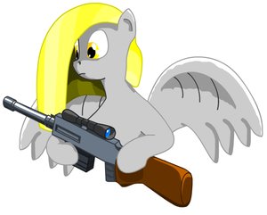 Rating: Safe Score: 0 Tags: animal /bro/ crossover derpy_hooves mare my_little_pony my_little_pony_friendship_is_magic no_humans pegasus pony rifle simple_background tagme wings User: (automatic)Anonymous