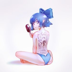 Rating: Safe Score: 0 Tags: 1girl ass barefoot bikini bikini_bottom blue_eyes blue_hair bow cirno food frog from_behind hair_bow ice_cream looking_back main_page pointy_ears short_hair sitting solo swimsuit tattoo topless touhou User: (automatic)Anonymous