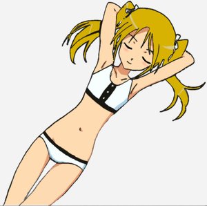 Rating: Safe Score: 0 Tags: blonde_hair blush closed_eyes panties simple_background tagme twintails User: (automatic)nanodesu