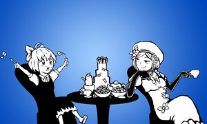 Rating: Safe Score: 0 Tags: ahoge baka beret blue bow cake chair cirno cup dress eating elbow_gloves evil_smile food fork gloves lambdadelta marshmallow monochrome open_mouth parody simple_background smile sweets table tea touhou umineko_no_naku_koro_ni wallpaper User: (automatic)Willyfox
