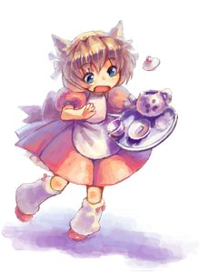 Rating: Safe Score: 0 Tags: animal_ears apron blue_eyes brown_hair cat_ears cup dress falling maid maid_headdress maid_outfit /o/ oekaki open_mouth short_hair simple_background teapot User: (automatic)nanodesu