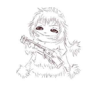 Rating: Safe Score: 0 Tags: gun hat monochrome puhovichok-chan scarf winter_clothes User: (automatic)Koto-kun