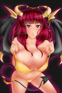 Rating: Safe Score: 0 Tags: bikini blush breasts horns long_hair red_eyes red_hair succubus swimsuit tail undressing wings User: (automatic)nanodesu