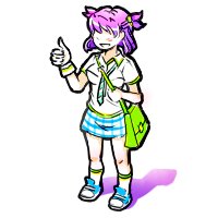 Rating: Safe Score: 0 Tags: 1girl bag has_child_posts idleantics_(artist) lowres purple_hair solo thumbs_up twintails unyl-chan User: (automatic)Anonymous