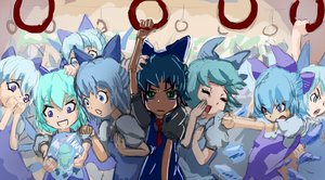 Rating: Safe Score: 2 Tags: blue_eyes blue_hair bow bus cirno crowd dress metro multiple_girls multiple_persona short_hair touhou wings User: (automatic)Anonymous
