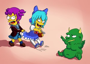 Rating: Safe Score: 0 Tags: 2girls blue_hair bow cirno feeding food parody purple_hair simpsons style_parody troll twintails unyl-chan yellow_skin User: (automatic)Anonymous