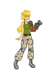 Rating: Safe Score: 0 Tags: alternate_costume blonde_hair excavator-chan green_eyes long_hair pants paper_doll simple_background top User: (automatic)nanodesu