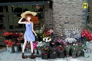 Rating: Safe Score: 1 Tags: bare_shoulders brown_hair drawing_on_photo dress flower hat long_hair mod-chan photo photoshop red_eyes ribbon shoes socks sun_hat wall wind User: (automatic)timewaitsfornoone