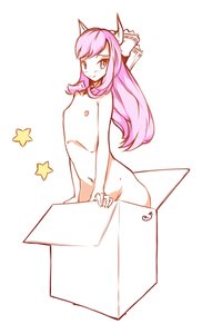 Rating: Explicit Score: 0 Tags: blush bow box horns nude oxykoma_(artist) pink_hair User: (automatic)Anonymous
