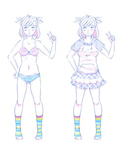 Rating: Safe Score: 0 Tags: :< blush bra breasts casual collage hand_on_hip has_child_posts highres hoodie idleantics_(artist) monochrome navel panties plaid simple_background skirt socks spot_color striped striped_legwear twintails underwear underwear_only unyl-chan v User: (automatic)Anonymous