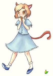 Rating: Safe Score: 0 Tags: animal_ears blonde_hair cat_ears dress eating shoes short_hair simple_background socks tail wakaba_mark yellow_eyes User: (automatic)Willyfox