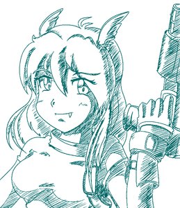 Rating: Questionable Score: 0 Tags: breasts co_(artist) fang gloves gun head_wings long_hair monochrome sketch soh-chan weapon wings User: (automatic)Willyfox