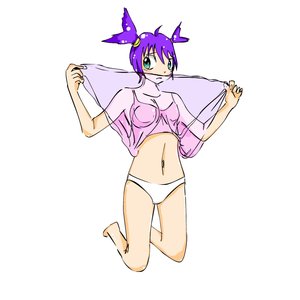 Rating: Safe Score: 0 Tags: ahoge barefoot blush green_eyes panties purple_hair sitting transparent_clothes twintails underwear unyl-chan upskirt User: (automatic)timewaitsfornoone