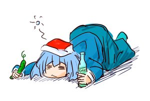 Rating: Safe Score: 0 Tags: blue_hair bottle drunk hat kawashiro_nitori lying new_year sketch /to/ touhou User: (automatic)nanodesu