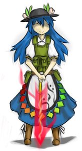 Rating: Safe Score: 0 Tags: ^_^ alternative_outfit apron blue_hair boots fire hat hinanawi_tenshi military_uniform panzermeido_(artist) simple_background sword touhou User: (automatic)nanodesu