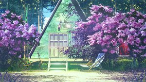 Rating: Safe Score: 0 Tags: background bicycle bush chair eroge highres house lounge_chair no_humans outdoors summer tree User: (automatic)Anonymous