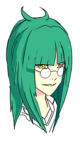 Rating: Safe Score: 0 Tags: ahoge bomb-chan glasses green_hair long_hair simple_background yellow_eyes User: (automatic)nanodesu