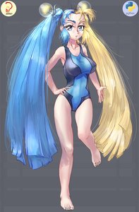 Rating: Questionable Score: 0 Tags: blonde_hair blue_eyes blue_hair breasts f2d_(artist) lamp lightbulb long_hair multicolored_hair personification school_swimsuit swimsuit twintails very_long_hair User: (automatic)Anonymous
