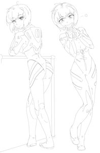Rating: Safe Score: 0 Tags: ass ayanami_rei bodysuit breasts f2d_(artist) finger_smile from_behind monochrome neon_genesis_evangelion plugsuit short_hair sketch smile star User: (automatic)Anonymous