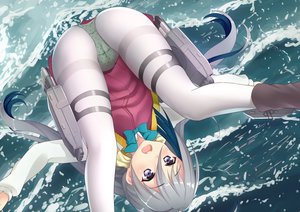 Rating: Questionable Score: 0 Tags: 1girl ascot boots bow cameltoe grey_hair kantai_collection long_hair open_mouth panties pants pantyhose polka_dot purple_eyes rocket spread_legs tagme tie tights upside_down water wave User: (automatic)Willyfox