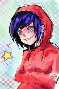 Rating: Safe Score: 0 Tags: blue_hair crossed_arms evil_smile hoodie /o/ oekaki om-tan personification short_hair smile star winged_doom User: (automatic)timewaitsfornoone