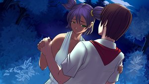 Rating: Safe Score: 0 Tags: 1boy brown_hair couple dancing dutch_angle eroge from_above from_behind game_cg green_eyes highres holding_hands necktie night outdoors pioneer pioneer_necktie pioneer_uniform purple_hair semyon_(character) shirt short_hair twintails unyl-chan User: (automatic)Anonymous