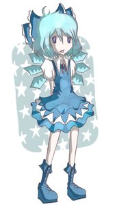 Rating: Safe Score: 0 Tags: blue_eyes blue_hair bow cirno short_hair simple_background /to/ touhou wings User: (automatic)nanodesu