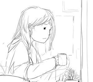 Rating: Safe Score: 0 Tags: cup long_hair mod-chan monochrome room simple_background sketch User: (automatic)nanodesu