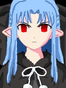 Rating: Safe Score: 2 Tags: blue_hair len long_hair lowres /o/ oekaki pointy_ears red_eyes tsukihime User: (automatic)nanodesu