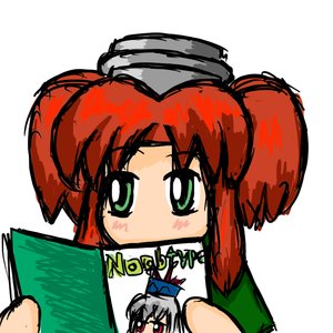 Rating: Safe Score: 0 Tags: blush chibi crossover green_eyes magazine noobtype reading red_hair sauce_(artist) sauce-chan sketch touhou twintails User: (automatic)nanodesu